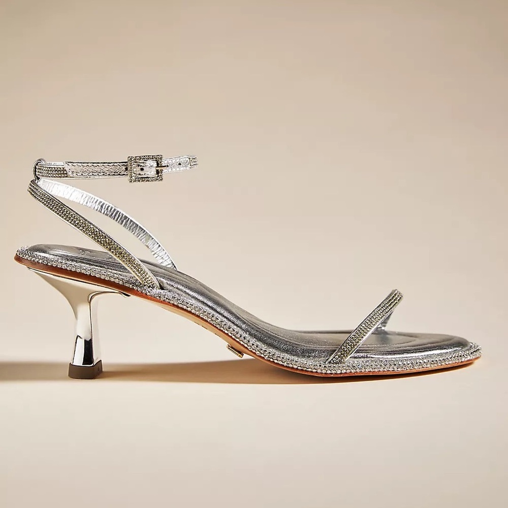 NEW Anthropologie Vicenza Rhinestone Kitten Heels, Size EU 39 (US 9)